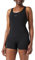 Speedo Essential Endurance + Legsuit Maillot de Bain Femme pour Natation, Noir/Gris, 42