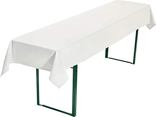 REDBEST Biertisch-Tischdecke, Biertisch-Auflage, Tischdecke Bierzeltgarnitur, Bierbanktischdecke weiß Größe 90x260 cm - strapazierstark und langlebig