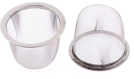 N/A Stainless Steel Wire Mesh Tea Infuser Strainer Basket 60mm Dia 2Pcs