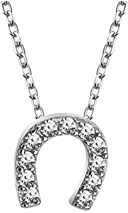 Sofia Milani - Damen Halskette 925 Silber - mit Zirkonia Steinen - Hufeisen Pferd Anhänger - 50318