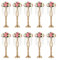 Sziqiqi 10 Pcs Wedding Centerpieces Vase for Tables, 55cm Tall Metal Gold Vases with Crystal Bead Chain for Wedding, Artificial Flower Arrangements for Party Anniversary Ceremony Party Event Reception