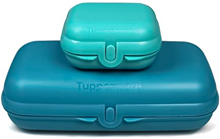 Tupperware to Go Mini-Twin helltürkis Gr. 1 + Maxi Twin türkisgrün Brotdose