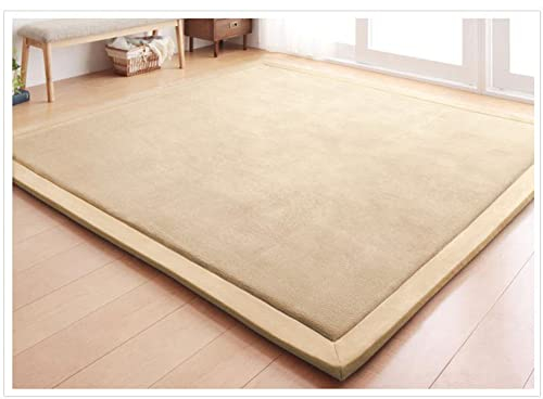 CASTLYE Kinderteppich Korallensamtteppich Teppiche Fürs Kinderzimmer Matten Teppich Anti Rutsch Unterlage Teppich Wohnzimmer, Naturbraun, 100x100cm