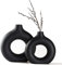 CEMABT Vasen für pampasgras,Kreative vase Moderne Wohnkultur,Handmade vase Schwarz matt Keramik Getrocknete Blumen Kunsthandwerk Ornamente für Büro Haus Deko Dekoration,vasen Set