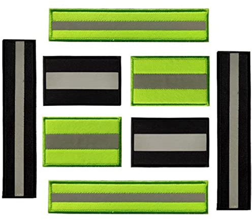 TOSSPER Reflektierender Patch 8 Stücke Dekorative Neon Patches Nacht Fluoreszierende Appliques Haken Und Schleiftverschlussabzeichen Für Kleidung Zubehör, 3 X 2 Inches