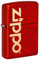 Zippo Sturmfeuerzeug - Modell Logo mit Metallic Red Finish und Lasergravur- Nachfüllbar - Wiederverwendbar - Windfestes Design - Geschenkbox - Made in USA