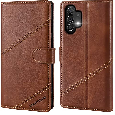 Handyhülle für Samsung Galaxy A13 4G / A13 5G Hülle, [Kartenfach] [Stand] Flip Case Leder Stoßfeste Schutzhülle Klapphülle für Samsung A13 4G/5G Hülle, Braun