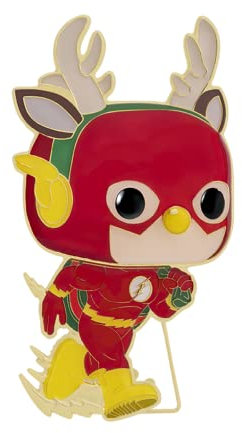 Loungefly POP! Large Enamel Pin DC: HOLIDAY - Flash - FLASH - DC Comics Enamel Pins - Cute Collectable Novelty Brooch - for Backpacks & Bags - Gift Idea - Official Merchandise