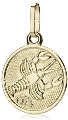 NKlaus Krebs Sternzeichen 585 Gelb Gold 14 Karat 12mm klein Kettenanhänger Horoskop 2761