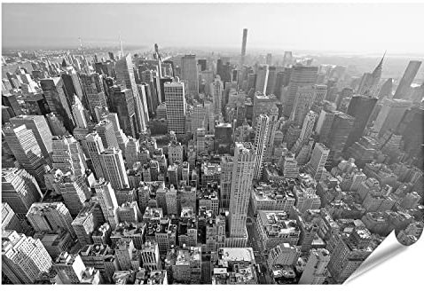 islandburner XXL Bild Poster New York City Manhattan Skyline Schwarz Weiß Luftbild Premium Bilder Fotodruck