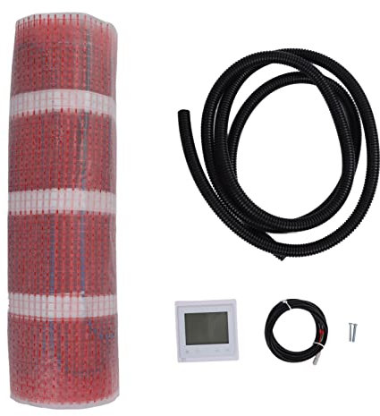 Kit de Chauffage électrique au Sol, Tapis Chauffant électrique 220 V avec Thermostat de Grande Taille pour la Maison (5㎡ 750W)