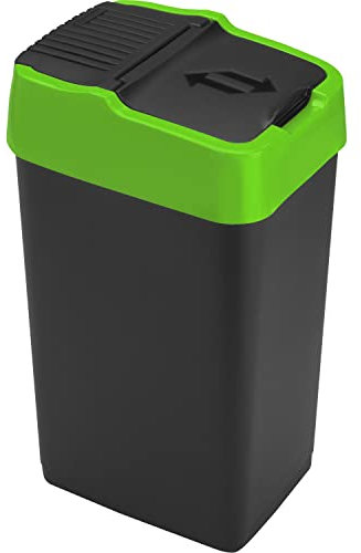 Sterling Ventures Waste Rubbish Bin Premium Plastic Dustbin for Home Friendly Smart Size, Kitchen, Washrooms, General Waste Bin (Green 18L)