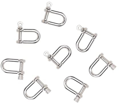 ELSAIL Farben Anker Schraubstift Überlebensseil Paracords Paracord-Armbänder Zubehör U-förmige Schäkelschnalle Armbandschnallen (Color : Round Button 4pcs)