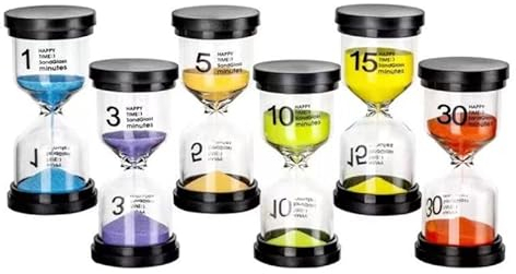 Sablier de 6 couleurs 1 min/3 minutes/5 min/10 min/15 min/30 minuteur pour machine à café 1-3-5-10-15-30 minutes