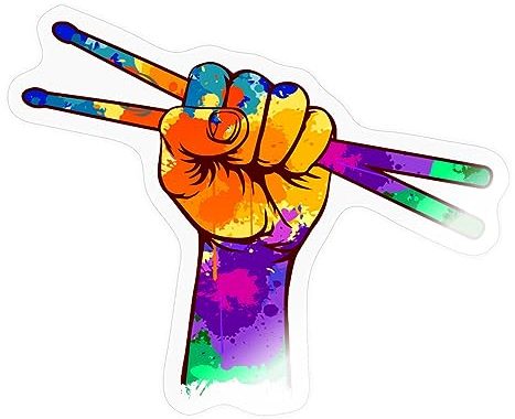 Spreadshirt Schlagzeug Schlagzeuger Musik Drums Drumsticks Sticks Sticker, max. 10 x 10 cm, 10 x 10 cm, Transparent glänzend