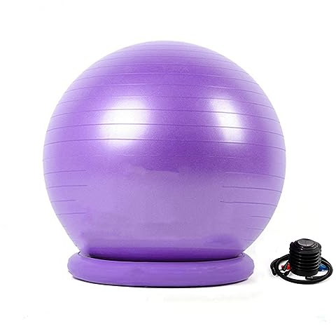 Balance Ball Stuhl Gymnastikball-fester Stuhl für Arbeit, Yoga, Fitness, Balance, PVC-Yoga-Ballsitz Zur Linderung von Rückenschmerzen, Schwangerschaftsballsitz/Bürostuhl mit Runder Basis ( Color : Pur
