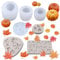 3D Silicone Citrouille Époxy Moule,7 Pcs Moule époxy Citrouille,Moules de Thanksgiving en silicone,pour Festival Bonbons Gâteau Faire Automne Récolte Thanksgiving Halloween DIY Artisanat Décoration