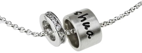 Taufkette für Mädchen, personalisierter Taufring mit Zirkonia aus 925 Sterling Silber personalisiert