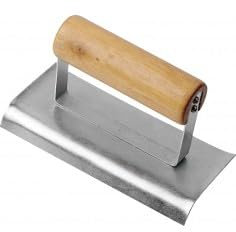 AUSONIA - 43061 Stahlkantenkelle 15 x 7 cm für Stufen mit gebogenem Ende zum Abrunden von Beton