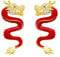 1 paire de boucles d'oreilles chinoises traditionnelles pour le Nouvel An - Dragon rouge - En alliage - Décoration pour femme, festival, fête, bijoux de style 2024