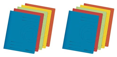 Herlitz 11083342 Schnellhefter A4, kaufmännische- und Behördenheftung, Manila-Karton, 5 Stück, farbig sortiert (Packung mit 2)