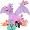 MorisMos 55cm Drache Kuscheltier XXL mit Baby im Bauch, Rosa Groß Plüschdrache Stofftier,Plüschtier Dragor Dragon Teddys Geschenk für Jungen