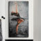 AWKFHF Tanzendes Ballerina-Mädchen Bilder Leinwand Malerei Poster Kunstdruck Wohnzimmer Schlafzimmer Wand Deko (60X120CM,ohne Rahmen)