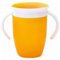 NOENNULL Tasse d'apprentissage pour bébé de 240 ml, capacité à 360 degrés, fermeture à double poignée, en silicone pour la maison et les voyages (orange)