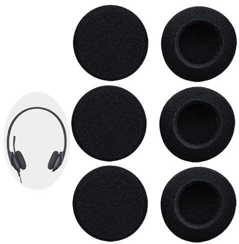 6PCS Schiuma Paraorecchie, Cuscinetti Auricolari in Schiuma da 55mm per Cuffie - Comfort Superiori, Isolamento Acustico, Facili da Installare, Materiale di Alta Qualità, Nero