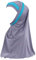 Hatschal, Hijab, Doppelschlaufe, zum Überziehen, Krepp, praktischer Schal, Kopftuch, Schrankmütze, grau, One size