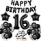 Deko 16. Geburtstag Junge Schwarz Tortendeko 16 Geburtstag Mädchen Luftballons 16. Geburtstag Schwarz Party Ballons 16 Geburtstag Dekoration Schwarz Geburtstagsdeko 16 Jahre Jungen Deko Schwarze