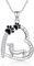 ROMANTICWORK Dackel Kette 925 Sterling Silber Dackel Pfotenabdrücke Anhänger Halskette Dackel Hund Schmuck Geschenke für Damen Mädchen Hundeliebhaber