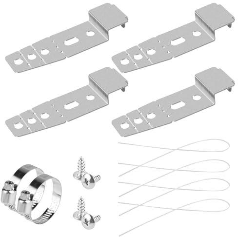 NQEUEPN 4pcs 5001DD4001A Dishwasher Mounting Clips, Under Counter Mounting Brackets Dishwasher Rack Stand Kit Install Clips for Granite Countertop for LG Dishwasher Replacement Parts