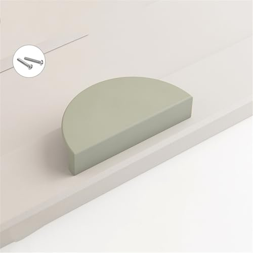 FQFLXY6589 2 Stück Möbelgriffe Aluminium-Legierung Schubladengriff Bunte Griffe für das Kinderzimmer Türgriff halbrund Schrankgriffe halbmondförmig für Küchenschränke,Kleiderschrank,Tür (74mm,grün)