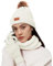 NHTJTHE Mütze Schal Handschuhe Damen Set，Winter Warm Beanie Mütze Touchscreen Handschuhe und Schal Set，Wintermütze Winterschal Winterhandschuhe (weiß)
