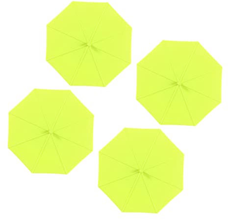 SECFOU 4stücke Schirmförmige Silikon-tassenabdeckungen Auslaufsichere Becherdeckel Hält Getränke Warm Und Frisch Grün