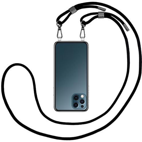 Jalouza Extrakordel für Handykette, Lanyard, Schlüsselband - Kette, PPM-Kordel - Made in Berlin, Maße 165cm x 0,6cm (Noa Pro Schwarz/Schwarz)