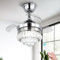 diisunbihuo 22 LED Crystal Ceiling Fan with Light Bedroom Small Fandeliers Dimmable 6 Speed Timing Chandeleir Fan with Lights for Bedroom Living Room (2201 Chrome)