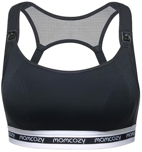 momcozy Stillbrüste für Stillen, FB011 Sport-Stillbrüste mit niedrigem Einschlag, Unterstützung für Schwangerschaft und Stillen, gepolsterte, drahtlose Brüste