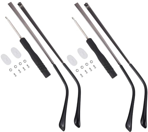 GORGECRAFT 2 Juego de Patillas de Repuesto para Gafas de Bronce para Patillas de Gafas Montura de Reparación Universal para Gafas Reemplazo de Patillas con Destornillador Arandela de Tornillo Gafas