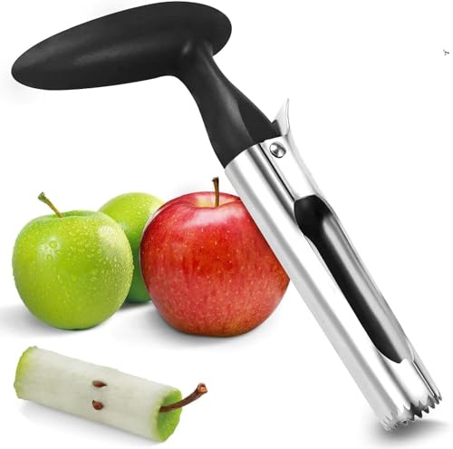 Descorazonador de manzanas, cortador de manzanas de acero inoxidable, con carcasa de núcleo, cuchilla de acero inoxidable de calidad alimentaria, fácil de deshuesar, para peras, pimientos, manzanas