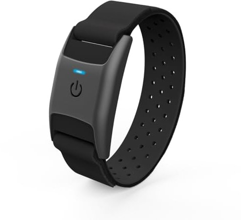 Chileaf Heart Rate Monitor Armband with ANT+ BLE Bluetooth HRM Sensor for Fitness Training Cycling Running,Compatible with Polar Garmin Whoo Pelton Strava
