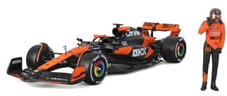 BburagoF1Formula 1 MCLAREN MCL38 (2024) WITH DRIVER FIGURE - PIASTRI - 1:24 Scale - Incredibly Detailed Die-Cast Replica Collectible Race Car Model
