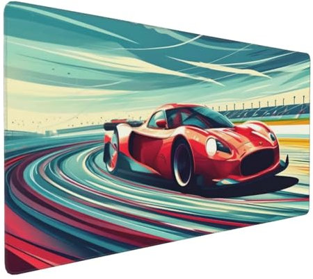 Tapis de Souris XXL 1500 x 800 x 3 mm, Tapis de Souris Rouge Sous Main Bureau, Grand Gaming Mouse Pad de Jeu XXL avec Caoutchouc Etanche et Antidérapant, Mouse Pad Voiture Sous Main Bureau Gamer H-577