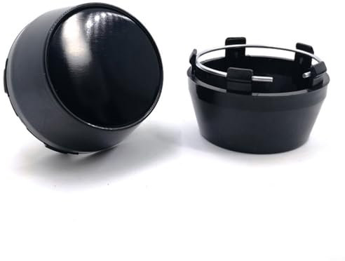 Tapacubos de fibra de carbono para rueda de coche, juego de 4 unidades para llantas de coche, 60 mm, diámetro exterior, 58 mm de diámetro interior, material de aluminio plástico (negro)