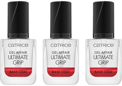 Catrice GEL AFFAIR Ultimate Grip Base Coat, Unterlack, Transparent, langanhaltend, glättend, vegan, ohne Mikroplastikpartikel, ohne Konservierungsstoffe, ohne Parfüm, 3er Pack (3x10.5ml)