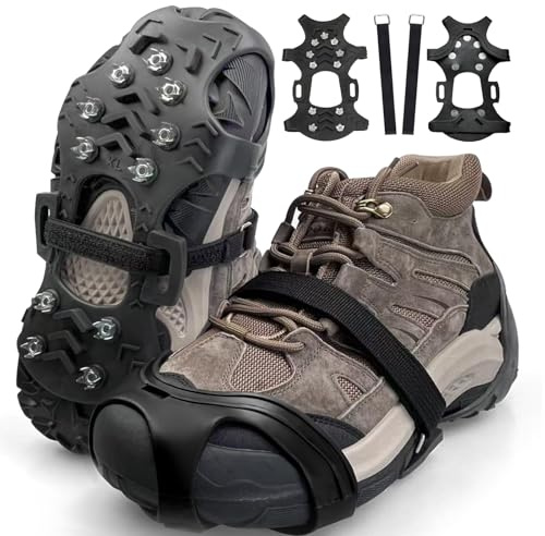 rutschfeste Schuh Spikes für Wanderschuhe,Schuhspikes Schnee,Anti Rutsch Spikes für Schuhe,rutschfeste Schuh Spikes für Outdoor-Aktivitäten auf verschneiten Wegen,für Herren und Damen,L