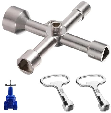 Set of 3 triangular key wheelie bin, universal control cabinet key, square key and tap key, multifunctional triangle key set, 4-sided key, cross key for plumbers