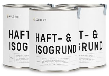 Kolorat® Haft- & Isogrund 3x750ml für Holz, Fliesen, Furnier, Metall | DE | Haftvermittler, isoliert Flecken & Holzinhaltstoffe, Untergrundvorbereitung für Lack & Holzfarbe, Made in Germany