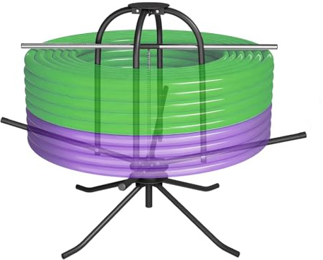 Hanured Enrollador de tubos para calefacción por suelo radiante, máx 300 kg, capacidad de carga de 600m,doble almacenado, longitud del rollo para tubos de 16 – 32 mm